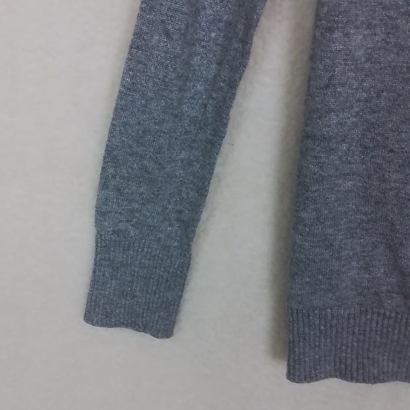 LOFT Faux Wrap Sweater Size S‎ Heather Gray Wool Blend Classic Fit Long Sleeve - Picture 5 of 11